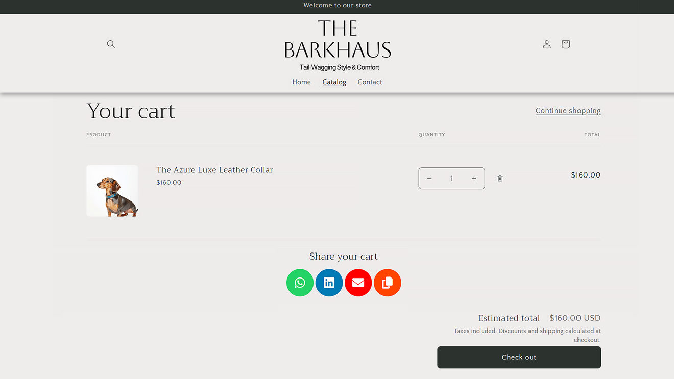 Keep and Share Your Cart feature